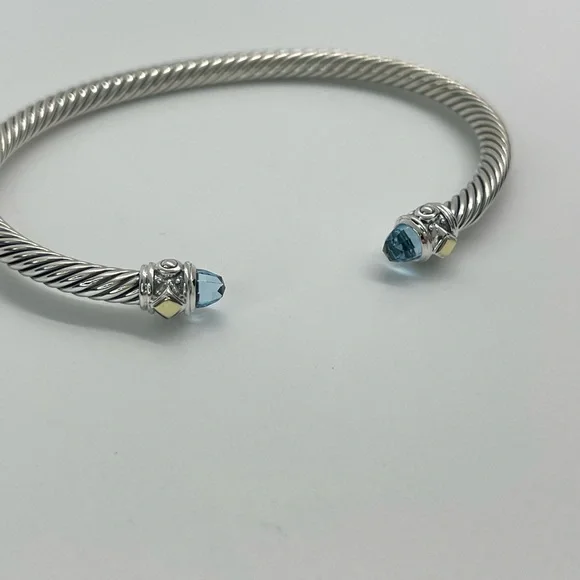 David Yurman Renaissance Blue Topaz Bracelet with 18K Yellow Gold - Picture 10 of 15